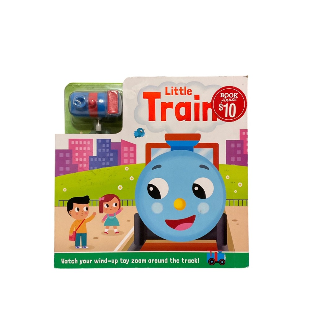 Little Train Interactive Board Book w Wind-Up Toy Book Annex Toddler Play Book